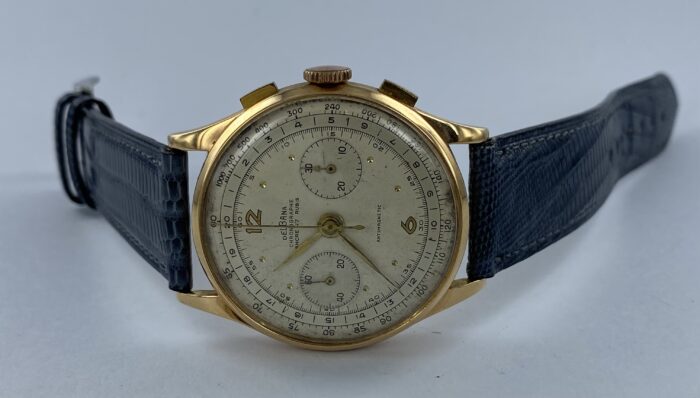 Delbana Vintage Chronograph 18k ref. 1429 Clockwise Hellevoetsluis