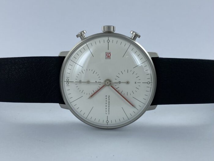 Junghans Max Bill Chronoscope Bauhaus ref. 27/4303.02 Clockwise Hellevoetsluis
